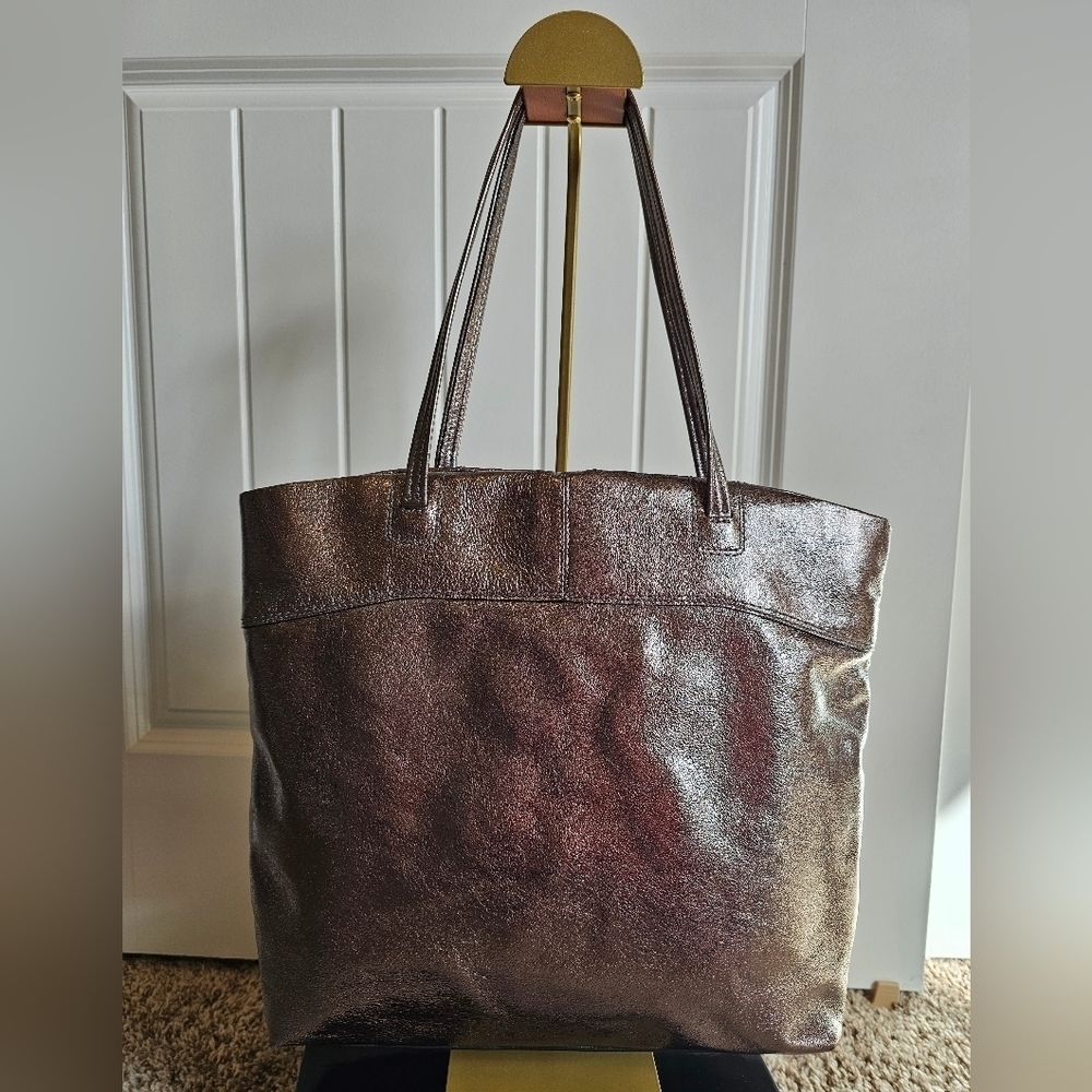 Coach Laura Metallic Bronze Leather Logo Tote Bag.  - Picture 10 of 10